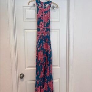 Beautiful Abel the Label backless tropical maxi dress